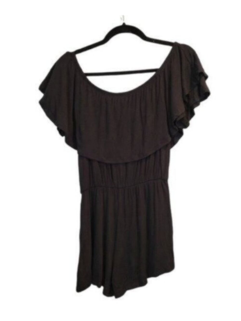 Beeson River | Off the Shoulder Ruffle Romper playsuit One Piece Black